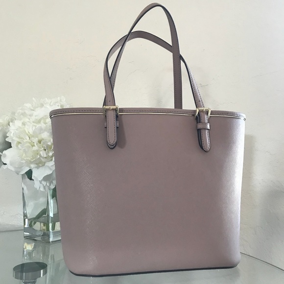 Michael Kors Saffiano Frame Fawn Tote Purse Bag - Picture 3 of 8